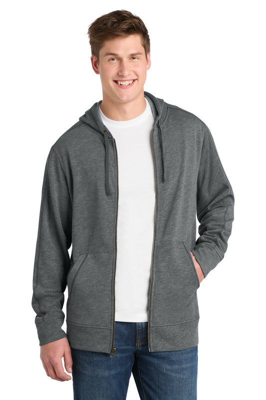 Sport-Tek PosiCharge Tri-Blend Wicking Fleece Full-Zip Hooded Jacket ST293