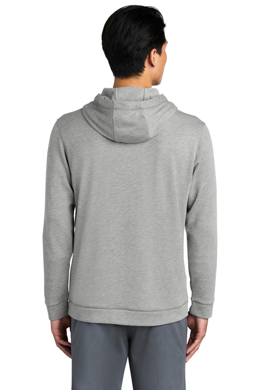 Sport-Tek PosiCharge Tri-Blend Wicking Fleece Hooded Pullover. ST296 Light Grey Heather