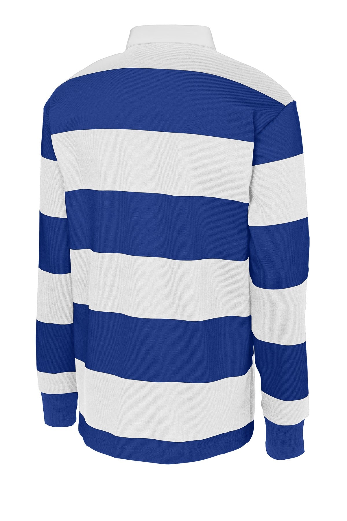 Sport-Tek Classic Long Sleeve Rugby Polo. ST301 True Royal/ White