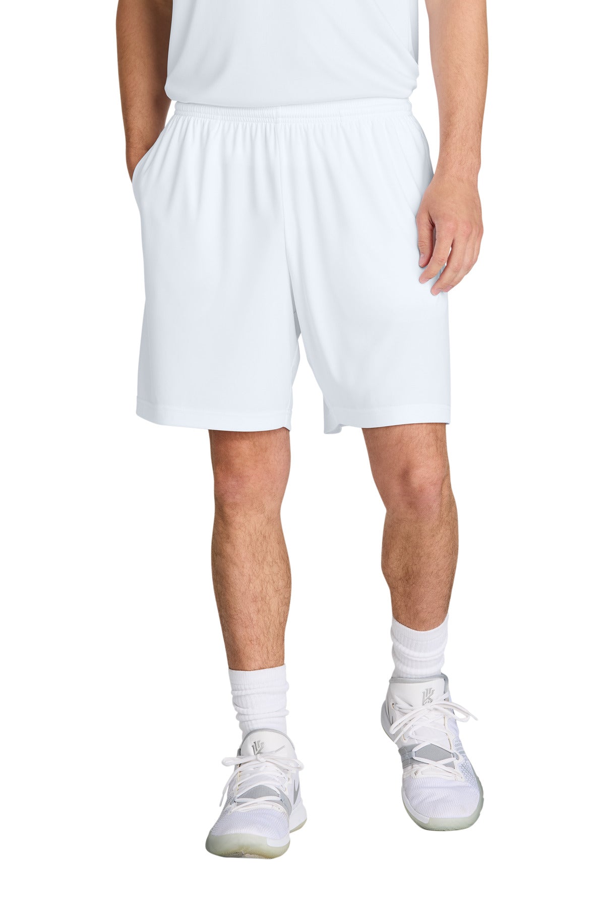 Sport-Tek PosiCharge Competitor 7 Pocketed Short ST349P White