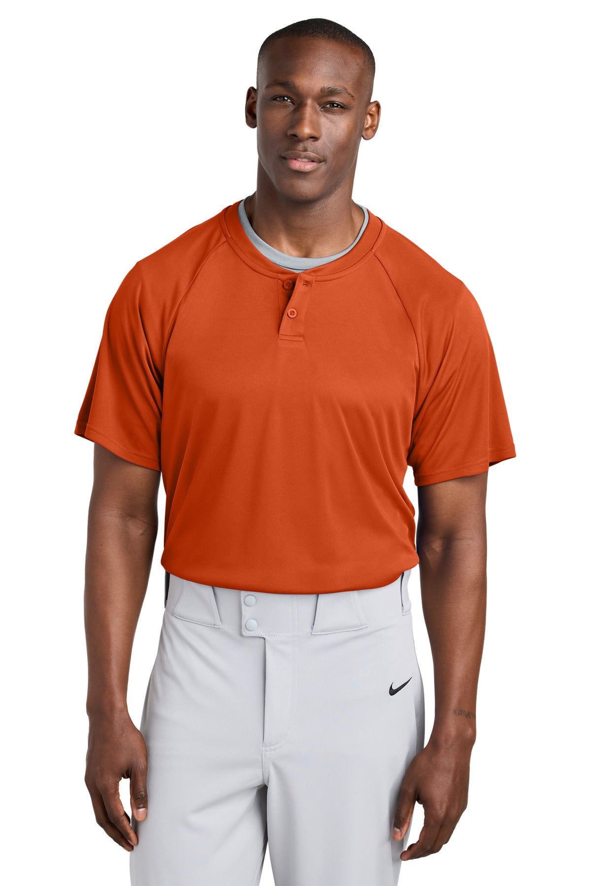 Sport-Tek PosiCharge Competitor 2-Button Henley ST359 Deep Orange
