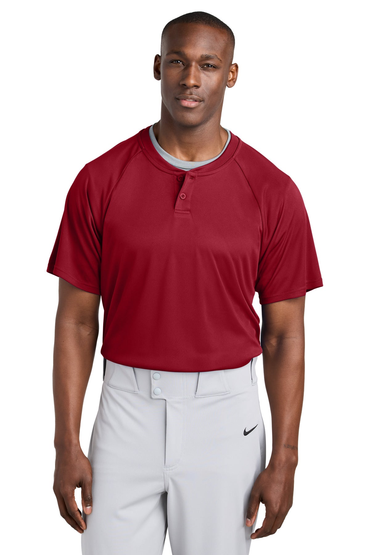Sport-Tek PosiCharge Competitor 2-Button Henley ST359 Deep Red