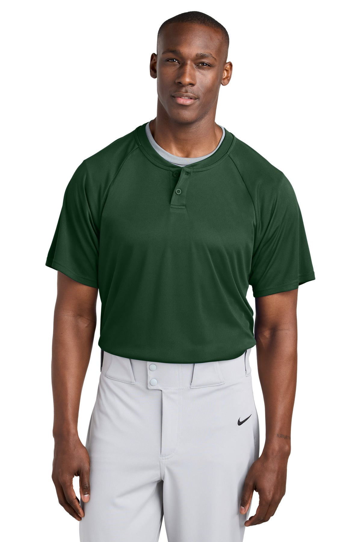 Sport-Tek PosiCharge Competitor 2-Button Henley ST359 Forest Green