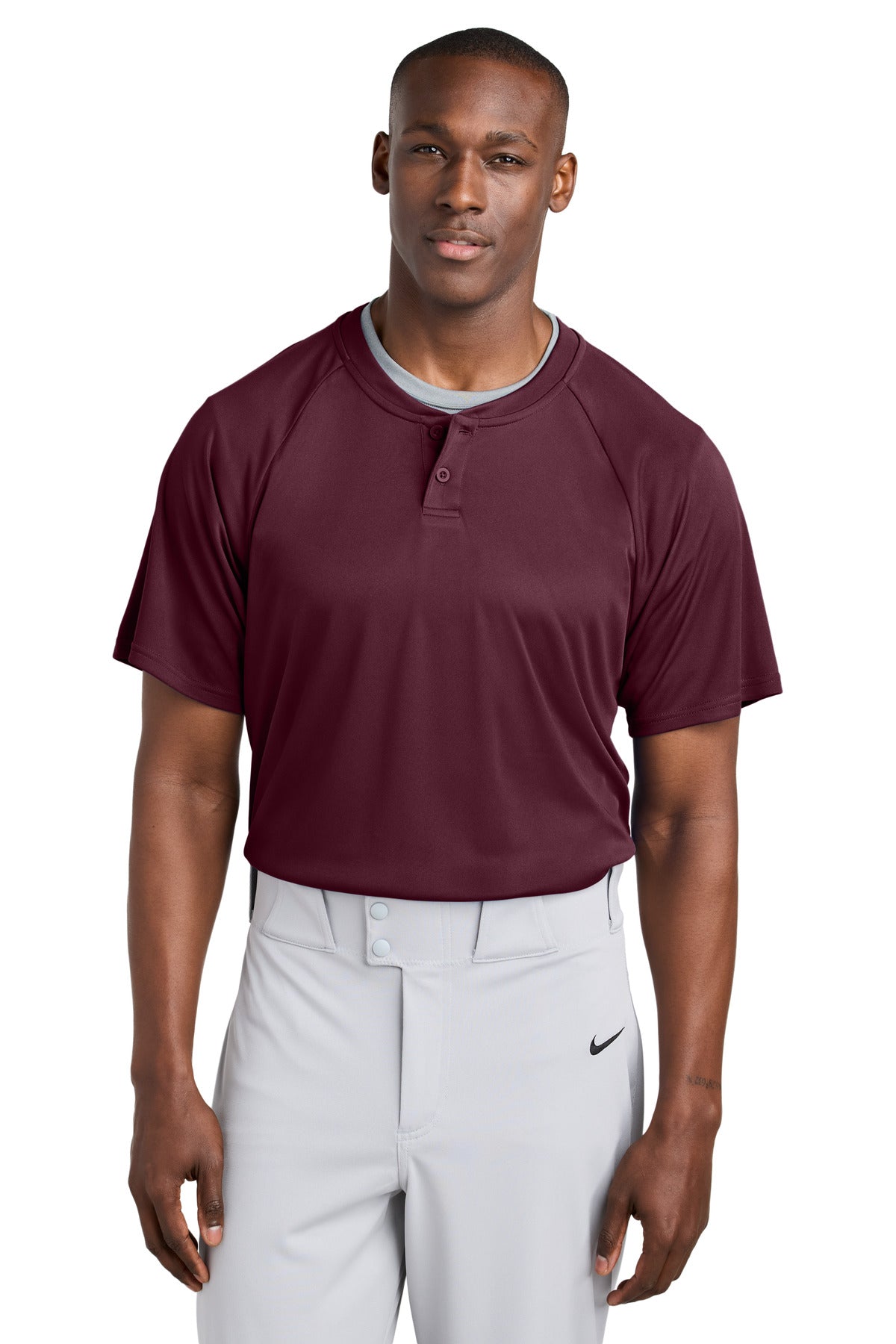 Sport-Tek PosiCharge Competitor 2-Button Henley ST359 Maroon