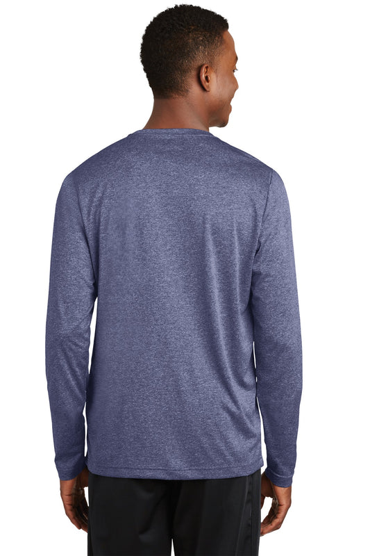 Sport-Tek Long Sleeve Heather Contender Tee. ST360LS True Navy Heather