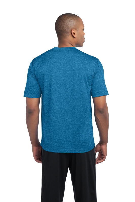 Sport-Tek Heather Contender Tee. ST360 Blue Wake Heather