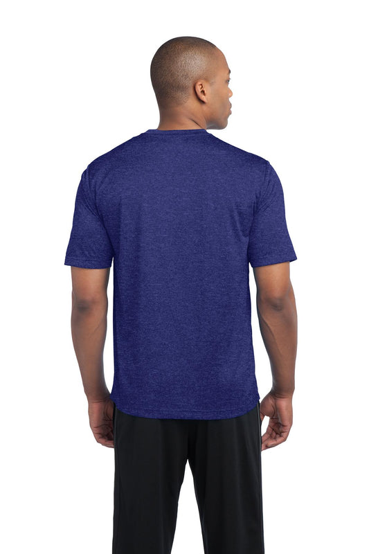 Sport-Tek Heather Contender Tee. ST360 Cobalt Heather