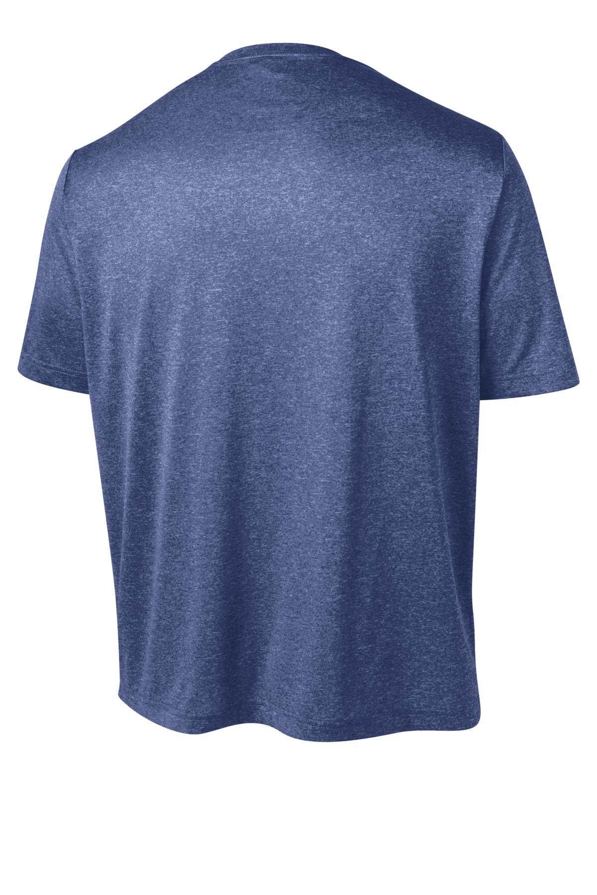 Sport-Tek Heather Contender Tee. ST360 True Royal Heather