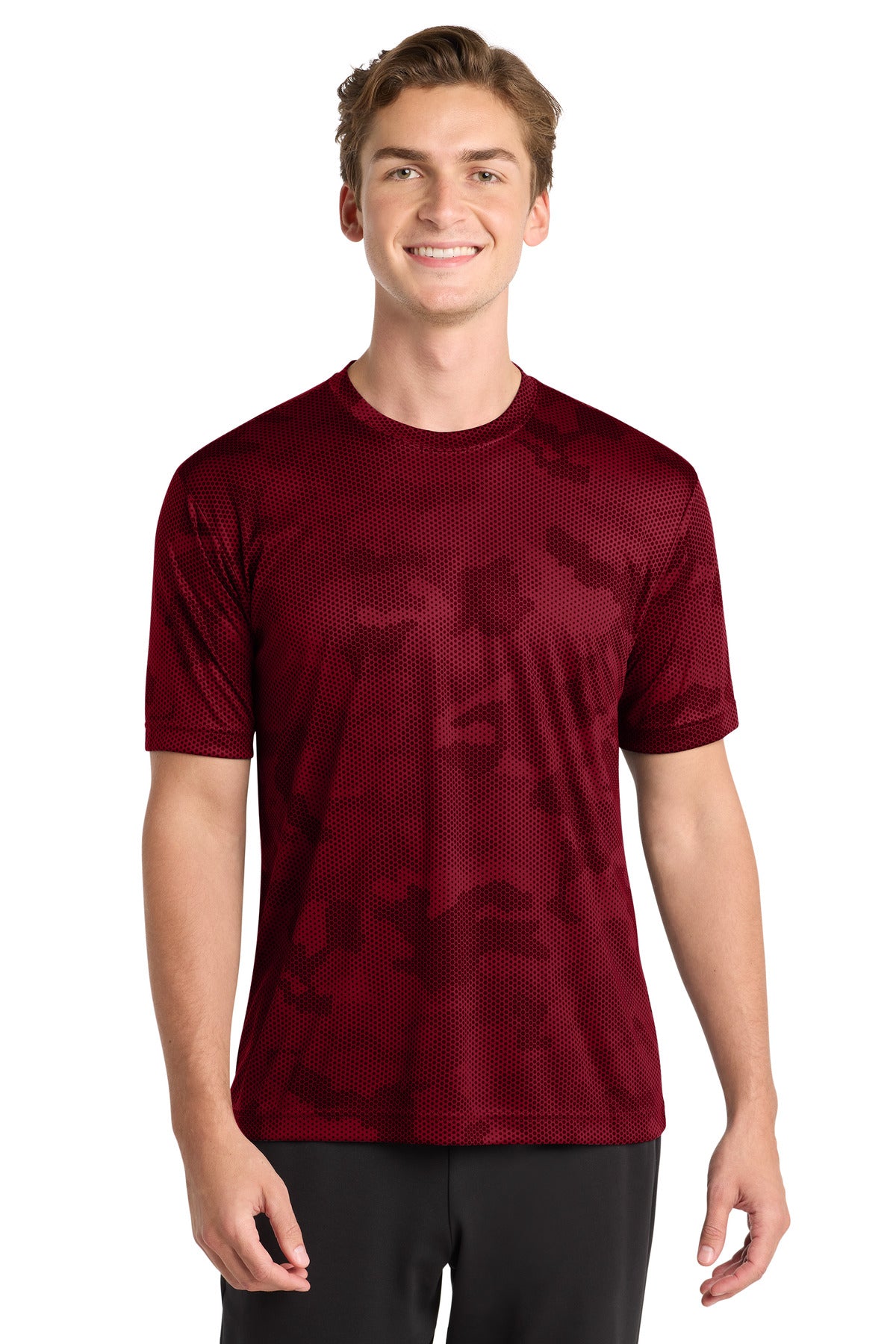 Sport-Tek CamoHex Tee ST370 Deep Red