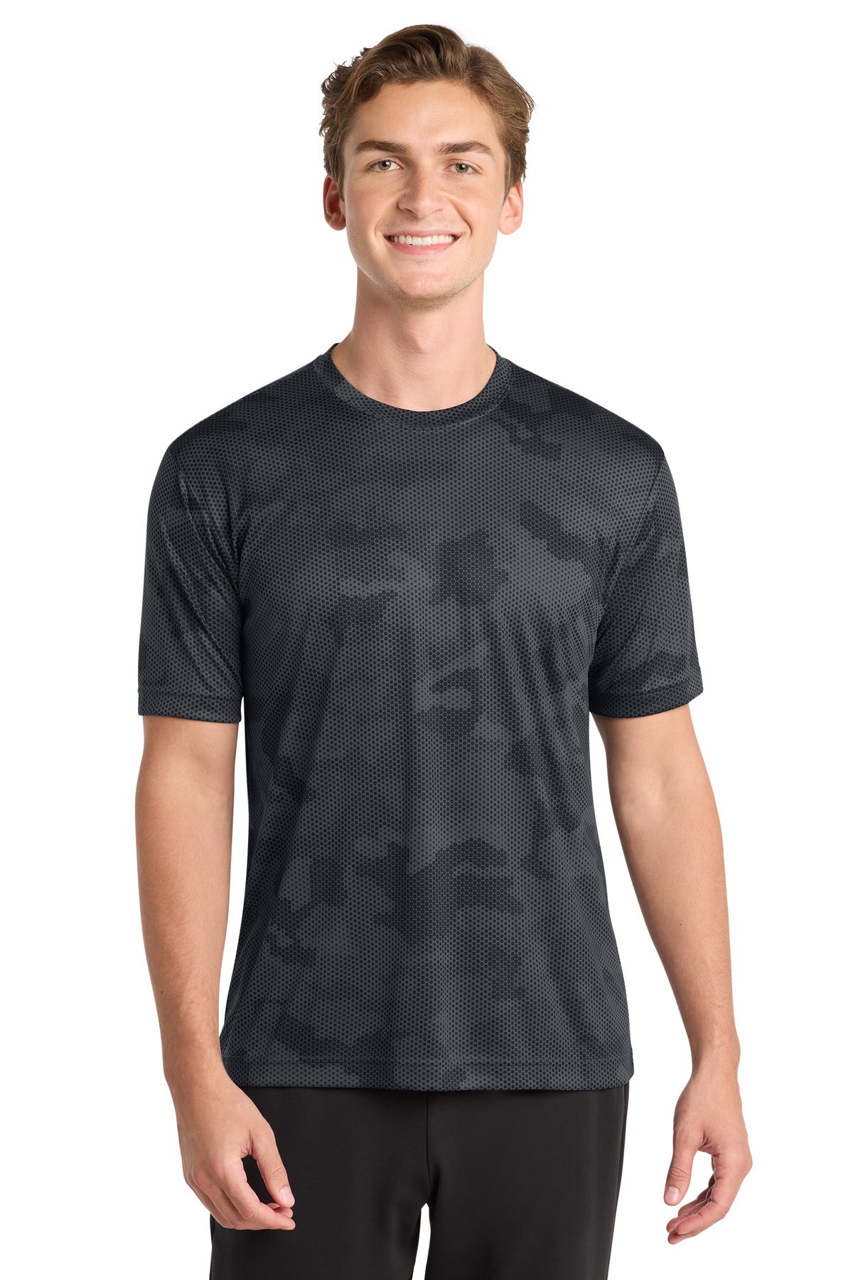 Sport-Tek CamoHex Tee ST370 Iron Grey