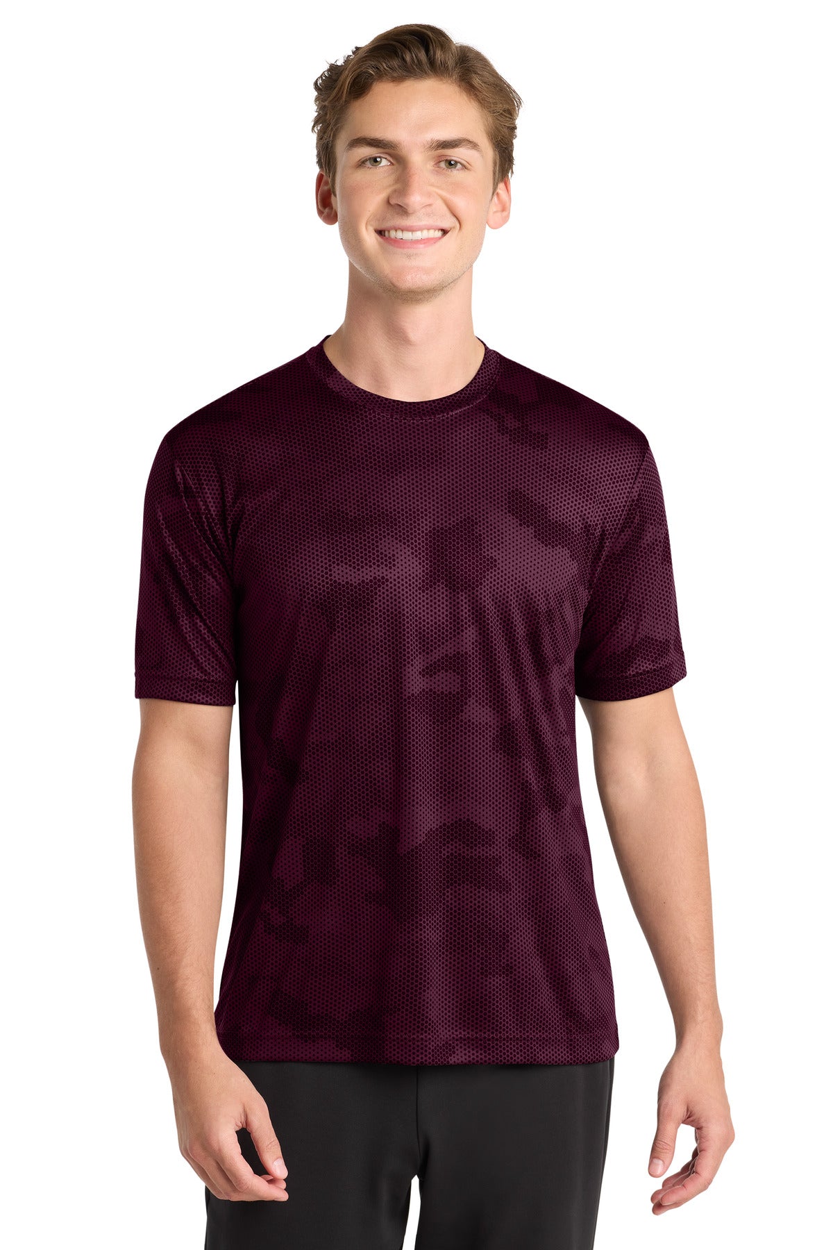 Sport-Tek CamoHex Tee ST370 Maroon