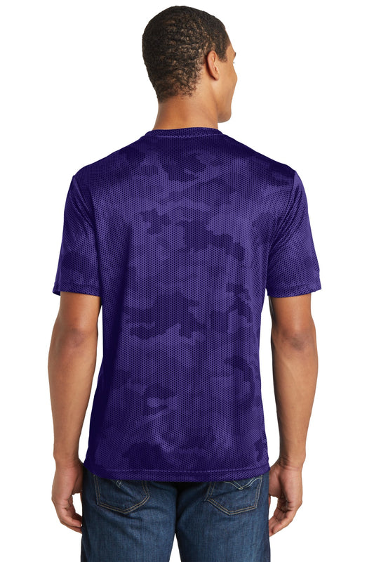 Sport-Tek CamoHex Tee. ST370 Purple