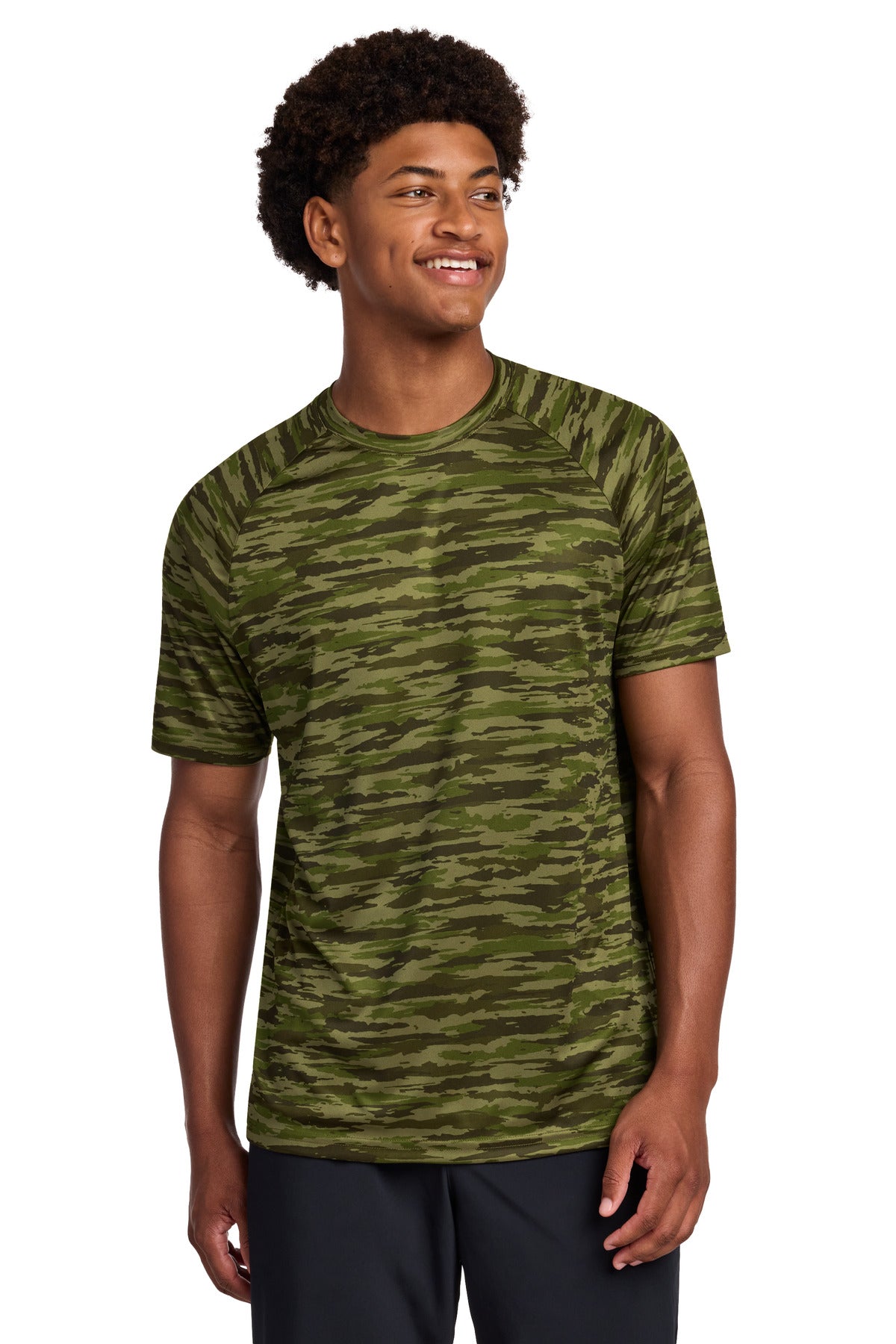 Sport-Tek Drift Camo Tee ST375 Olive Drab Green