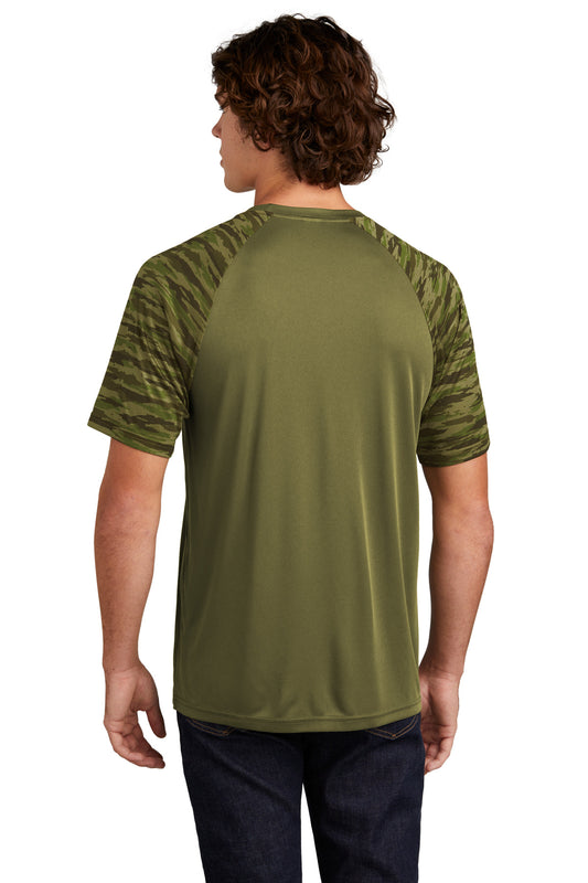 Sport-Tek Drift Camo Colorblock Tee ST376 Olive Drab Green