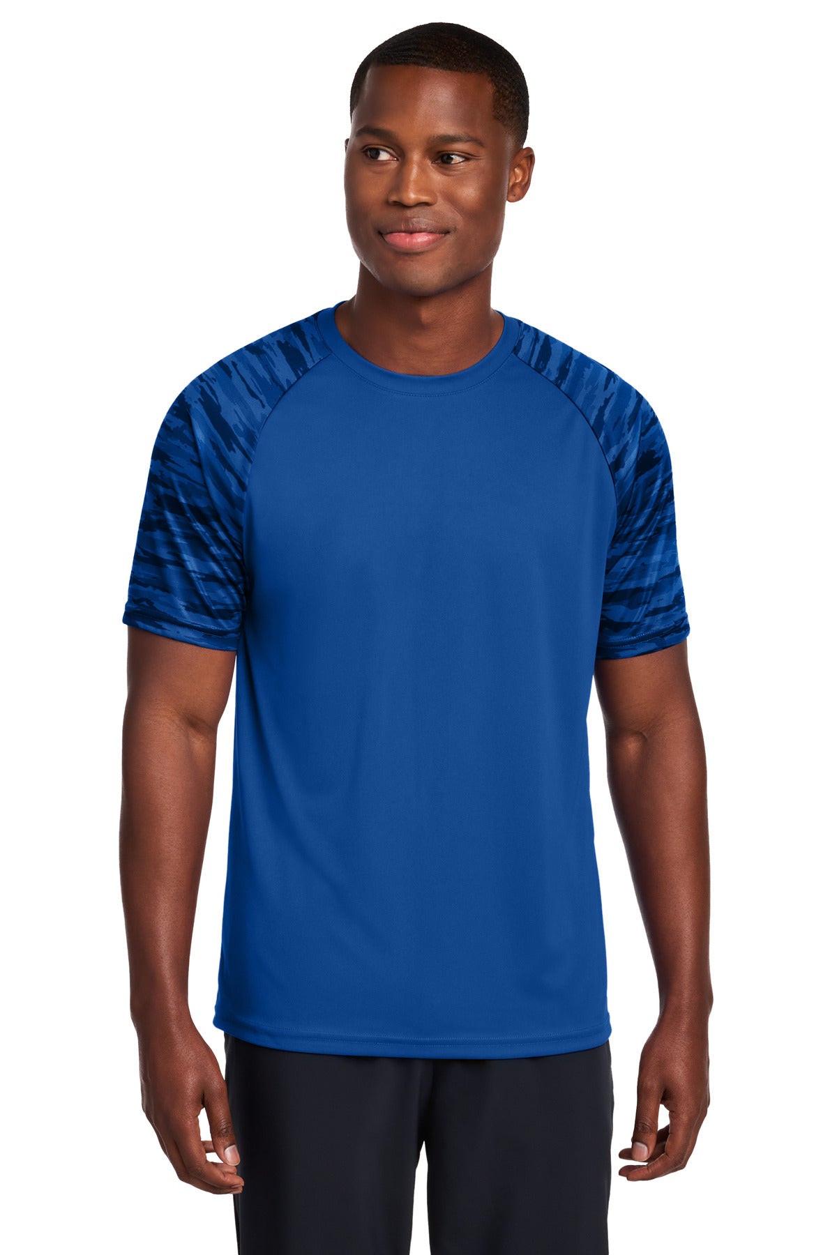 Sport-Tek Drift Camo Colorblock Tee ST376 True Royal