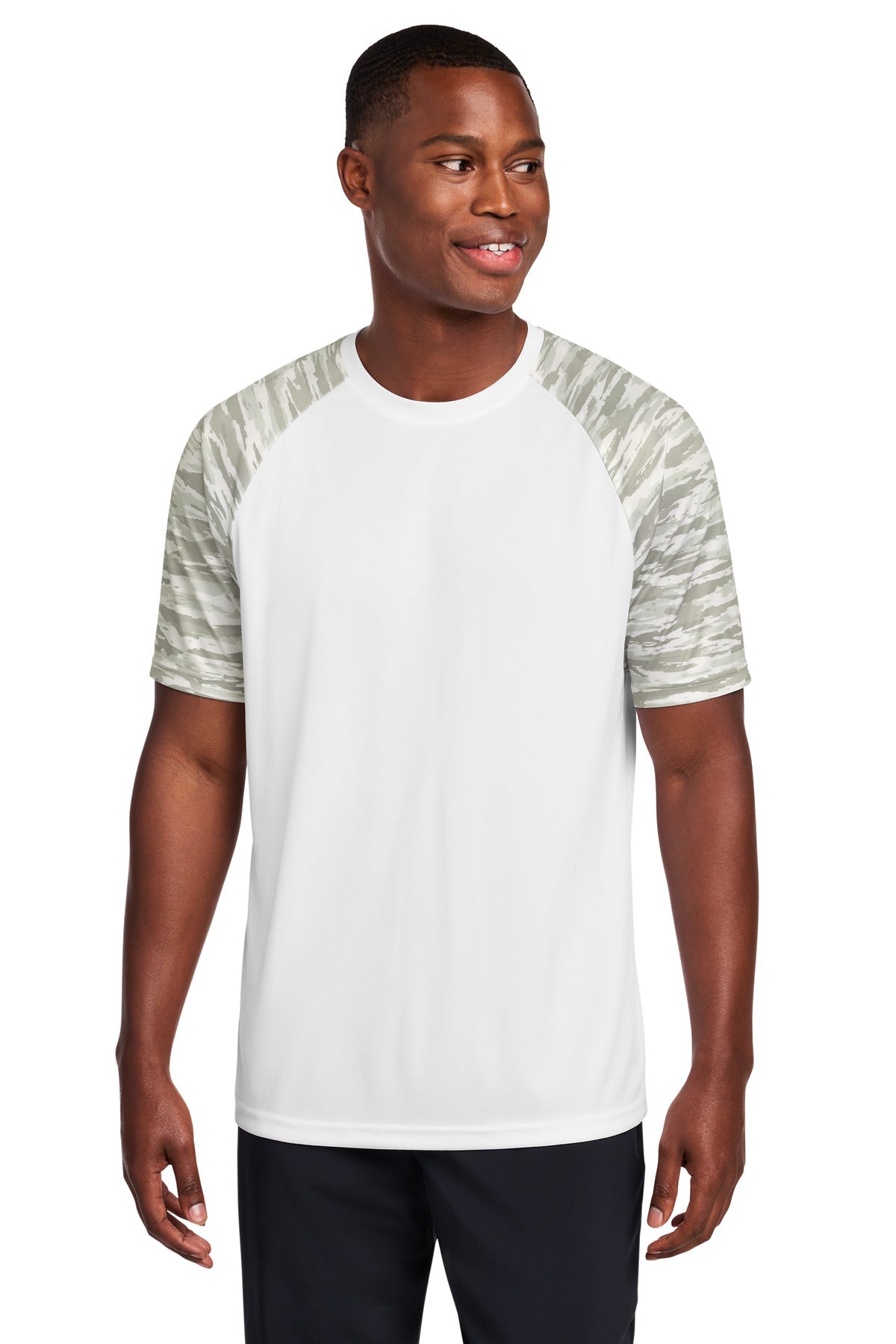 Sport-Tek Drift Camo Colorblock Tee ST376 White
