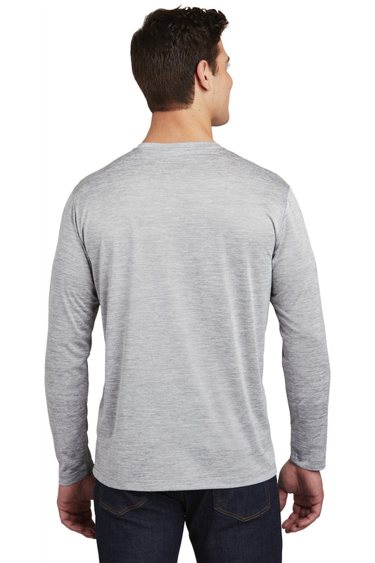 Sport-Tek PosiCharge Long Sleeve Electric Heather Tee. ST390LS Silver Electric