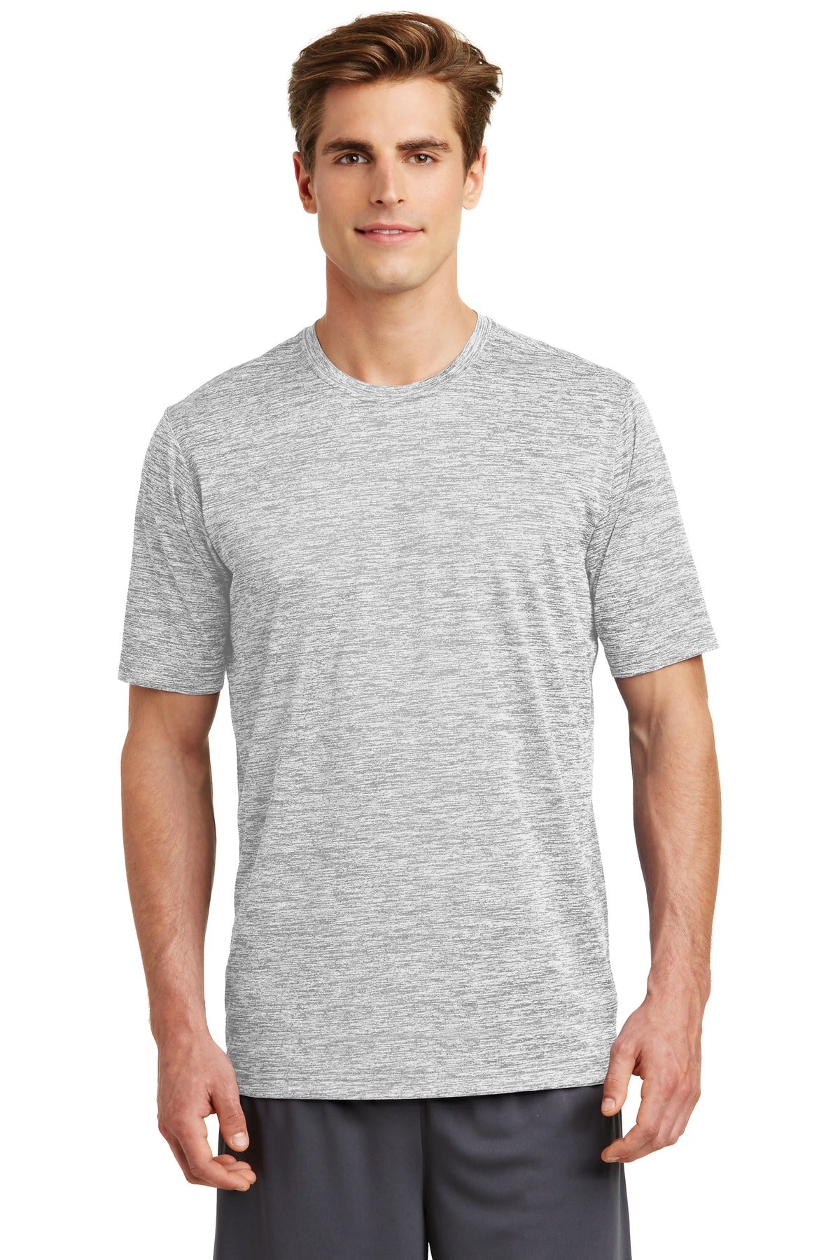 Sport-Tek PosiCharge Electric Heather Tee. ST390 Silver Electric
