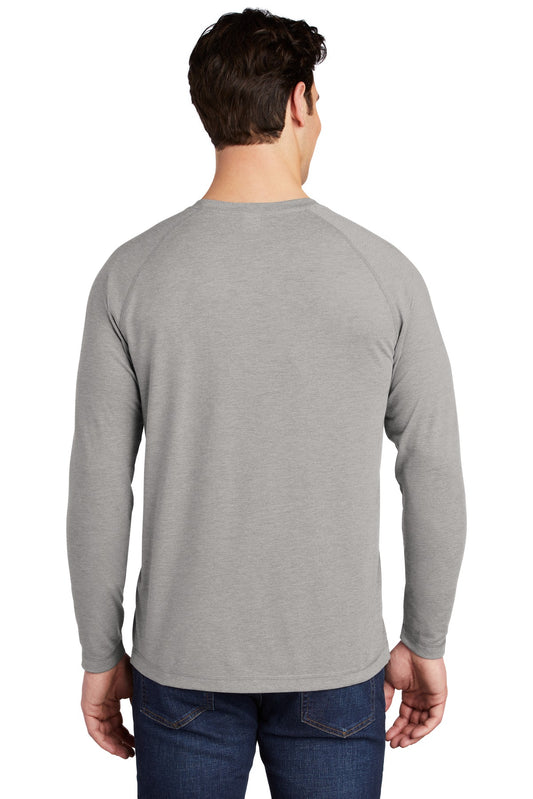 Sport-Tek PosiCharge Long Sleeve Tri-Blend Wicking Raglan Tee ST400LS Light Grey Heather