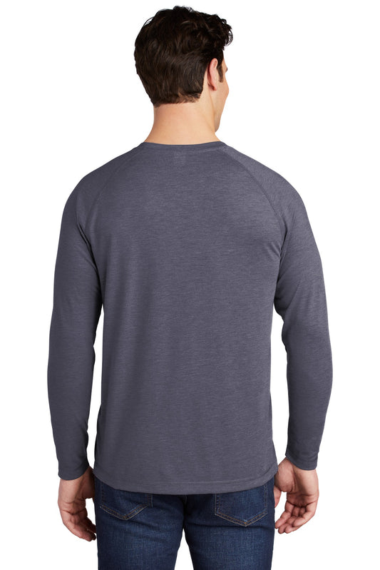 Sport-Tek PosiCharge Long Sleeve Tri-Blend Wicking Raglan Tee ST400LS True Navy Heather