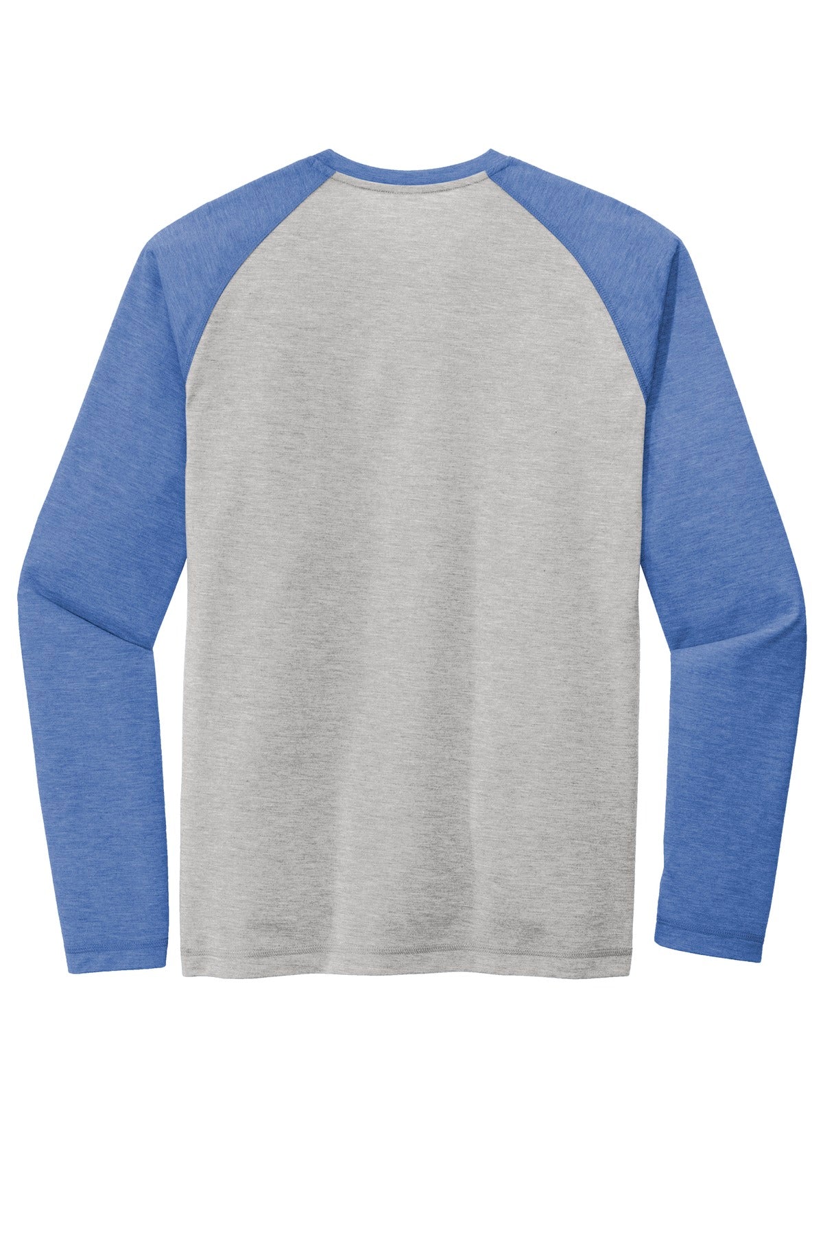 Sport-Tek PosiCharge Long Sleeve Tri-Blend Wicking Raglan Tee ST400LS True Royal Heather/ Light Grey Heather