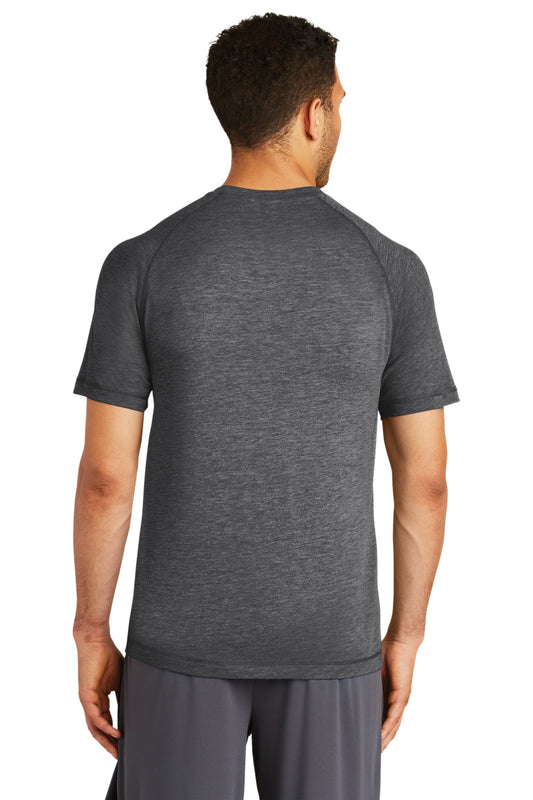 Sport-Tek PosiCharge Tri-Blend Wicking Raglan Tee. ST400 Dark Grey Heather