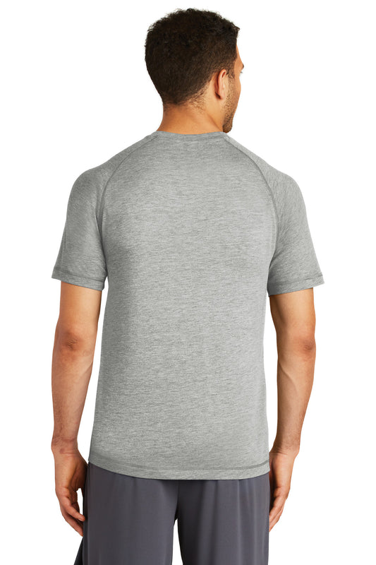 Sport-Tek PosiCharge Tri-Blend Wicking Raglan Tee. ST400 Light Grey Heather