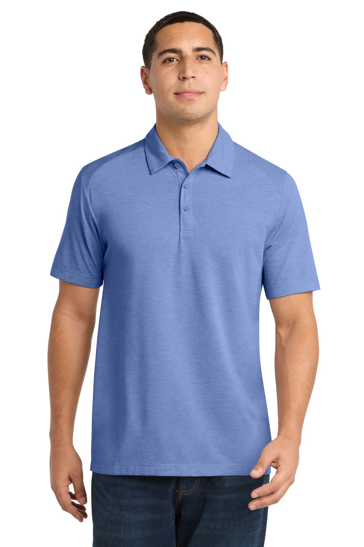 Sport-Tek PosiCharge Tri-Blend Wicking Polo ST405 True Royal Heather