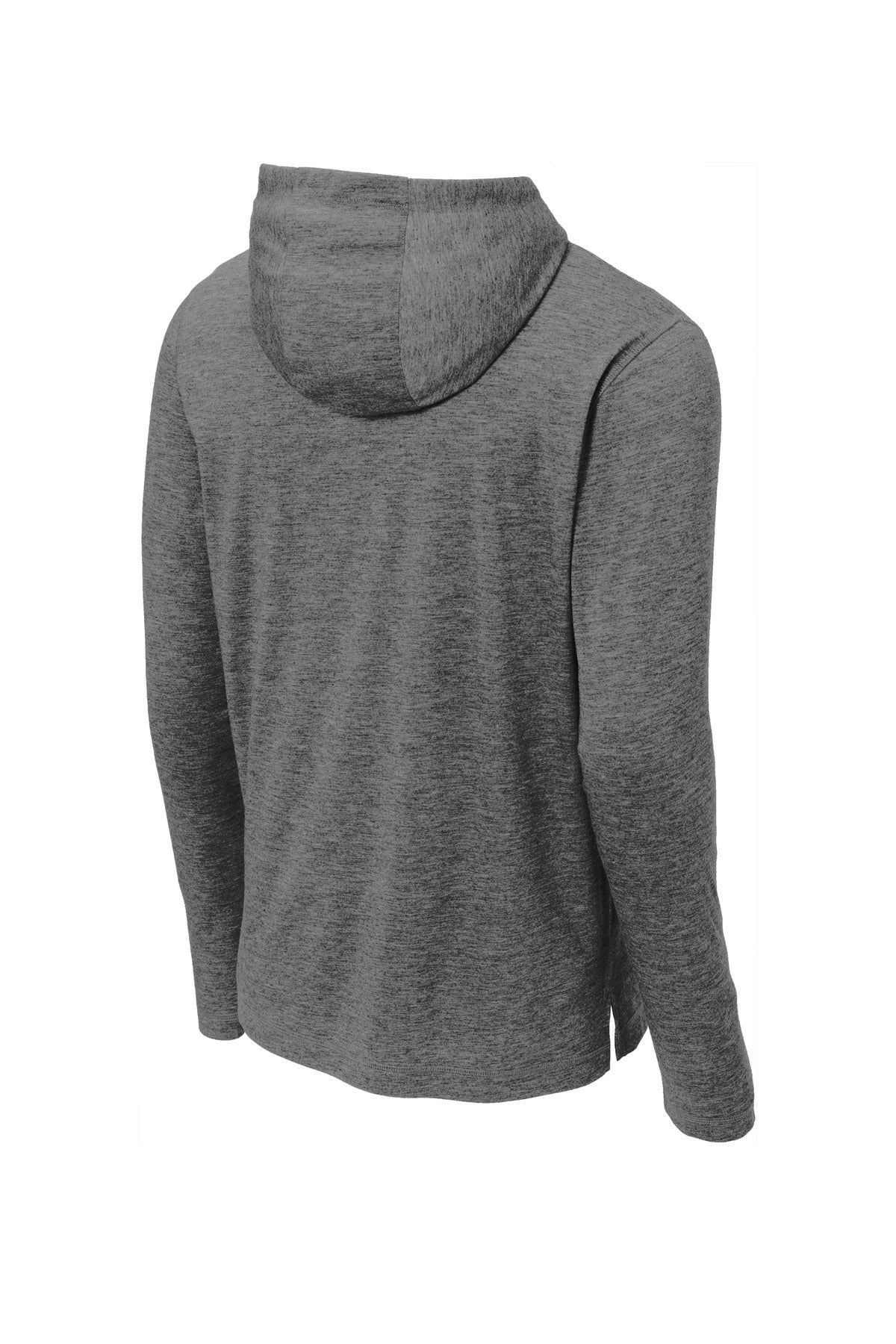 Sport-Tek PosiCharge Tri-Blend Wicking Long Sleeve Hoodie ST406 Dark Grey Heather