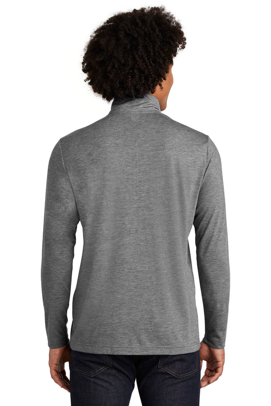 Sport-Tek PosiCharge Tri-Blend Wicking 1/4-Zip Pullover. ST407 Dark Grey Heather
