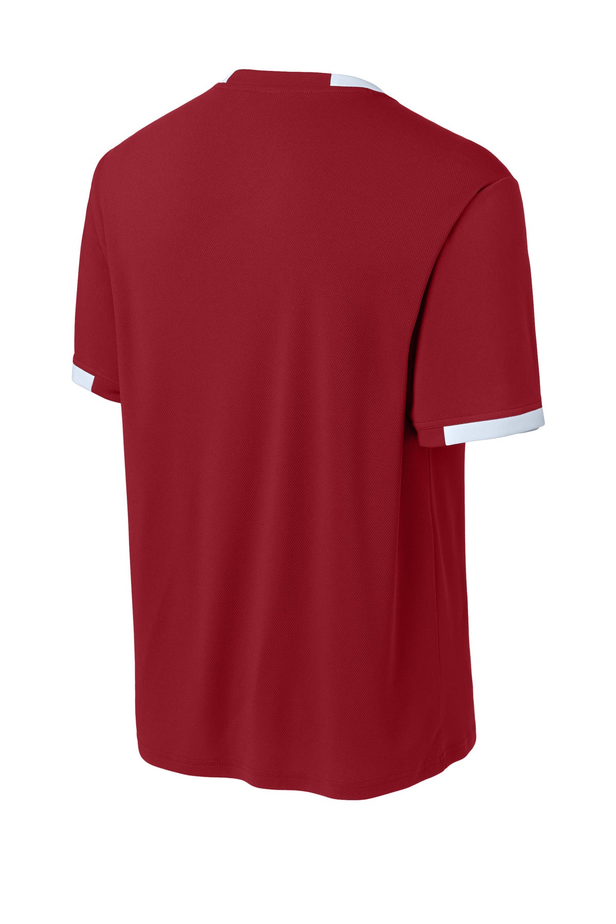 Sport-Tek Club Short Sleeve Crew ST440 Deep Red/ White