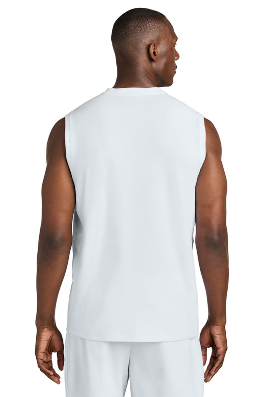 Sport-Tek Club Sleeveless V-Neck ST441 White/ White
