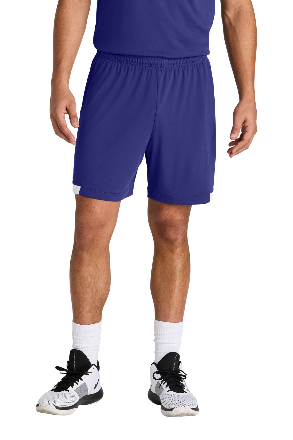 Sport-Tek Club 7 Short ST442 Purple/ White