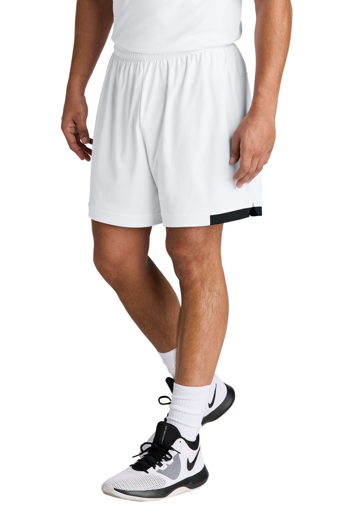 Sport-Tek Club 7 Short ST442 White/ Black