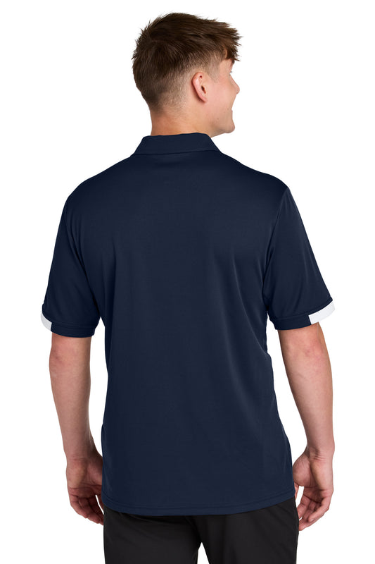 Sport-Tek Club Colorblock Polo ST444 True Navy/ White