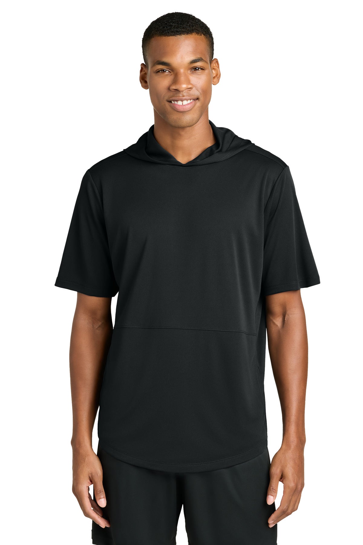 Sport-Tek Club Short Sleeve Hoodie ST445 Black