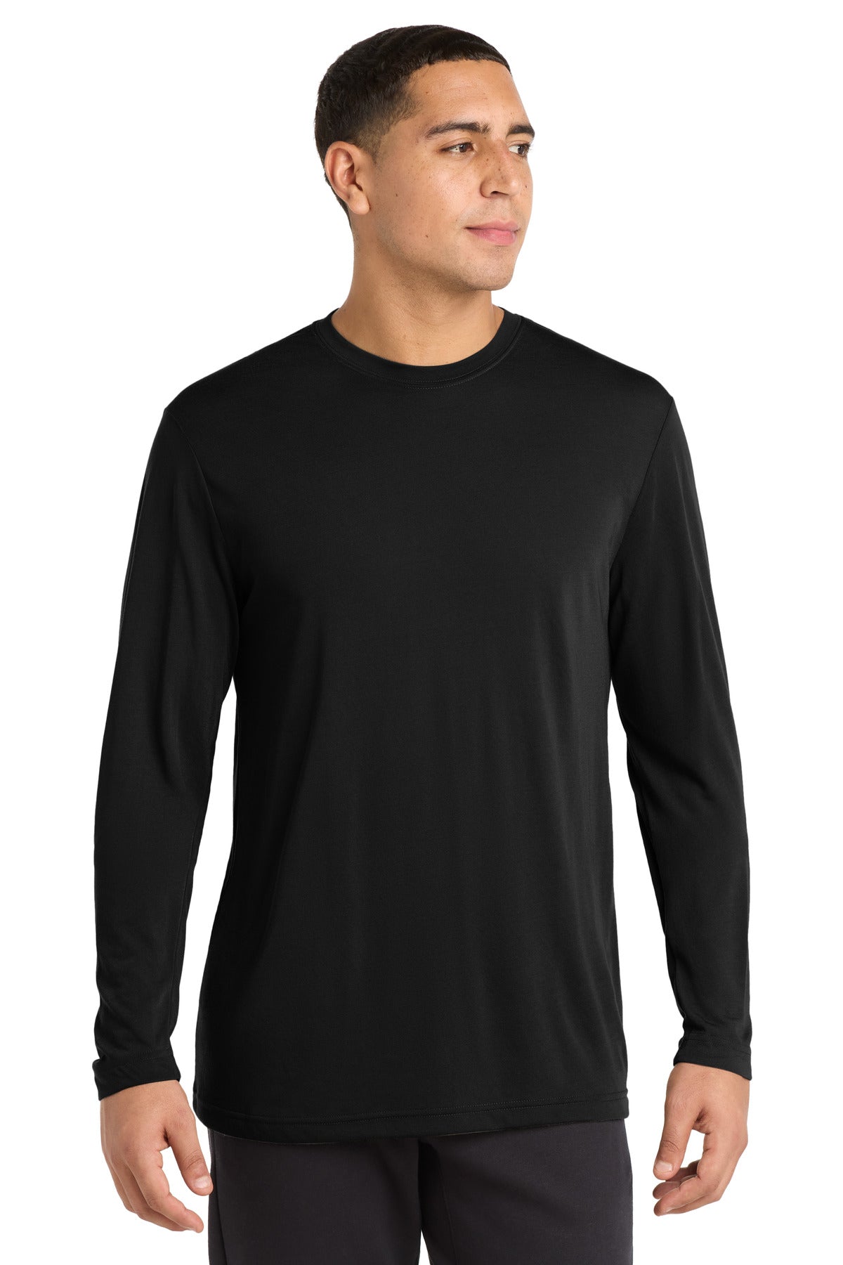 Sport-Tek Long Sleeve PosiCharge Competitor Cotton Touch Tee ST450LS Black