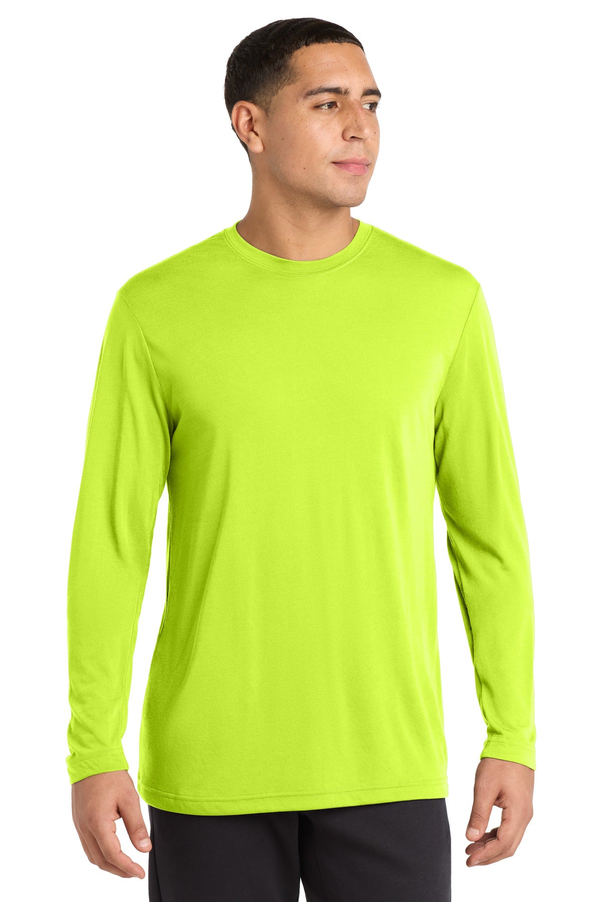 Sport-Tek Long Sleeve PosiCharge Competitor Cotton Touch Tee ST450LS Neon Yellow