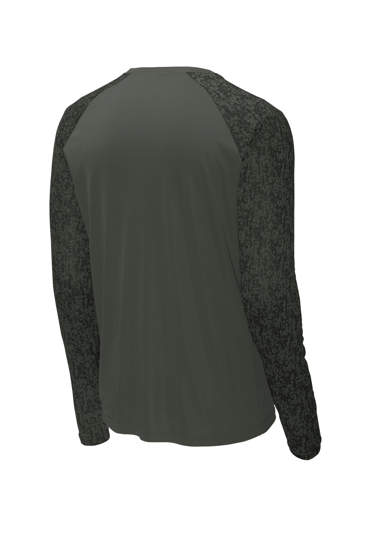 Sport-Tek Long Sleeve Digi Camo Tee. ST460LS Black