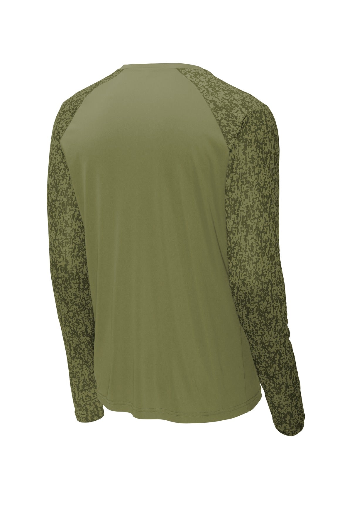 Sport-Tek Long Sleeve Digi Camo Tee. ST460LS Olive Drab Green