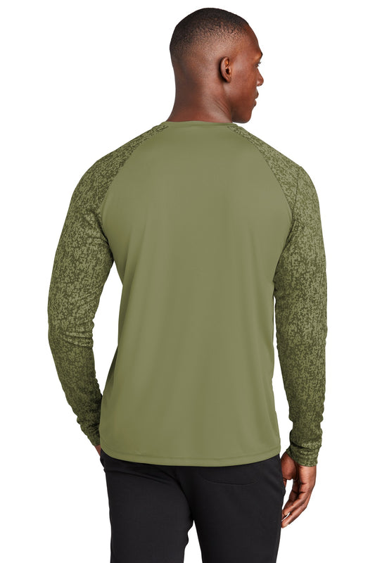 Sport-Tek Long Sleeve Digi Camo Tee. ST460LS Olive Drab Green