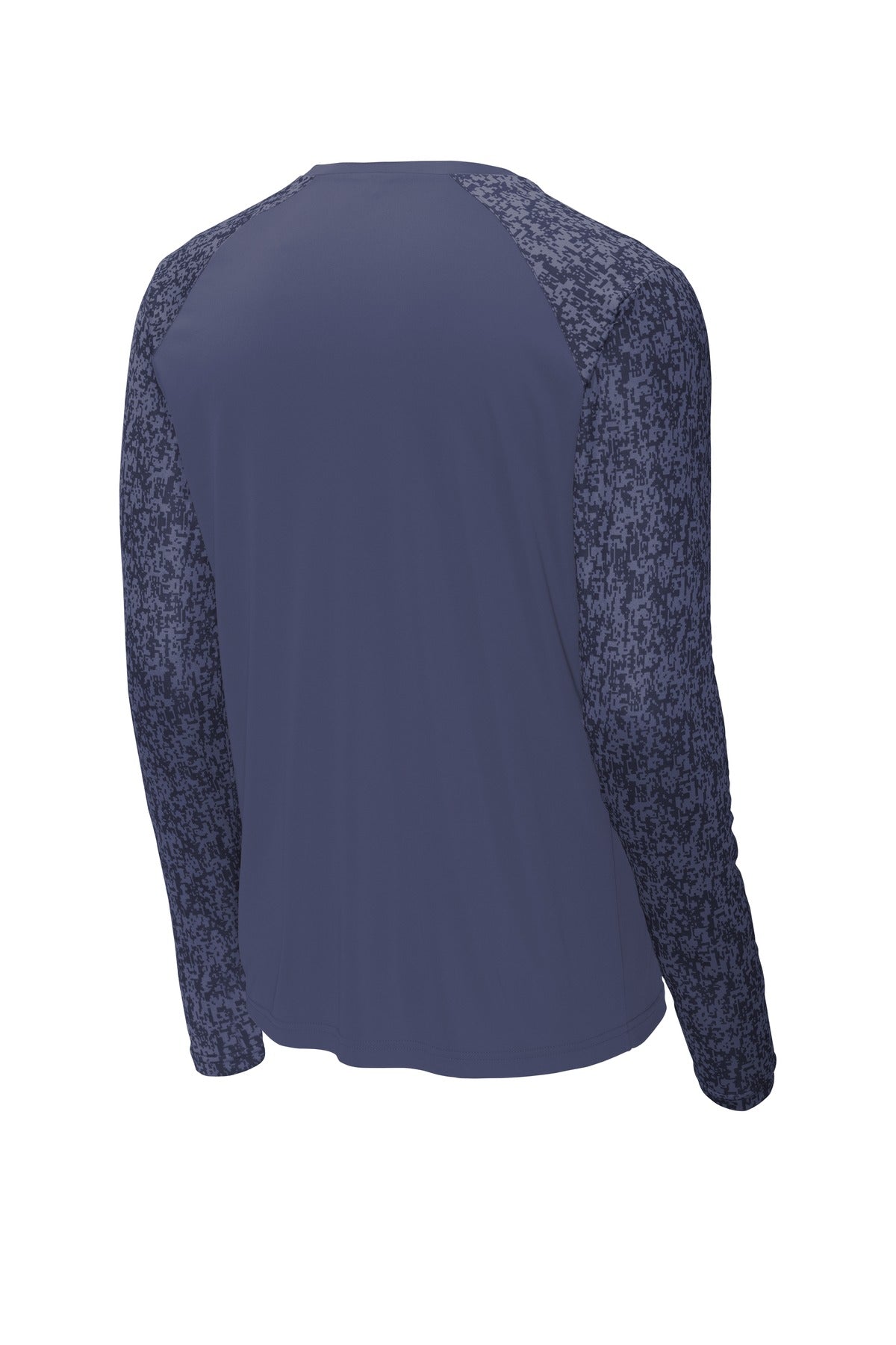 Sport-Tek Long Sleeve Digi Camo Tee. ST460LS True Navy