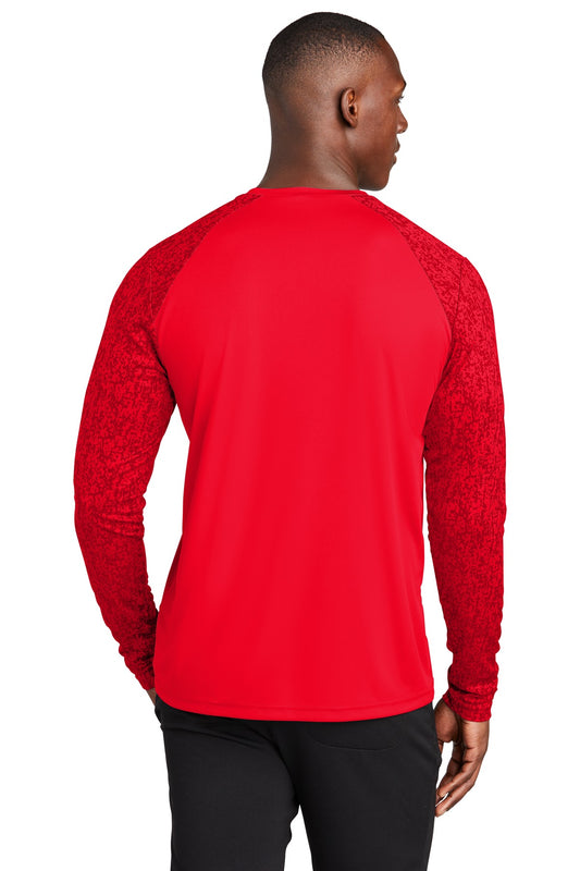 Sport-Tek Long Sleeve Digi Camo Tee. ST460LS True Red