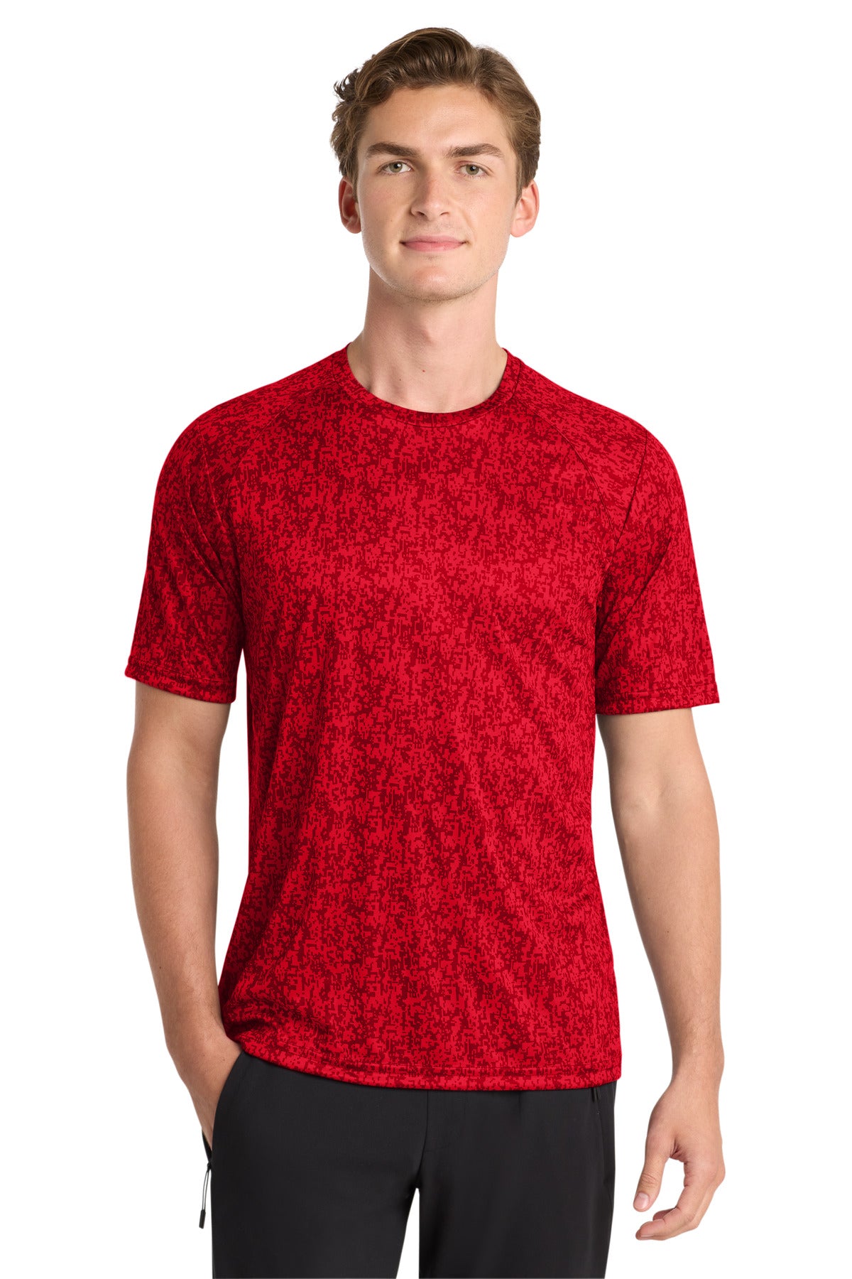 Sport-Tek Digi Camo Tee ST460 True Red