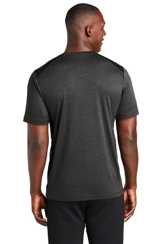 Sport-Tek Endeavor Tee. ST465 Black Heather/ Black