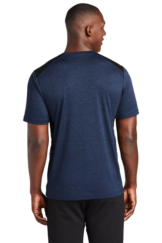 Sport-Tek Endeavor Tee. ST465 Dark Royal Heather/ Black