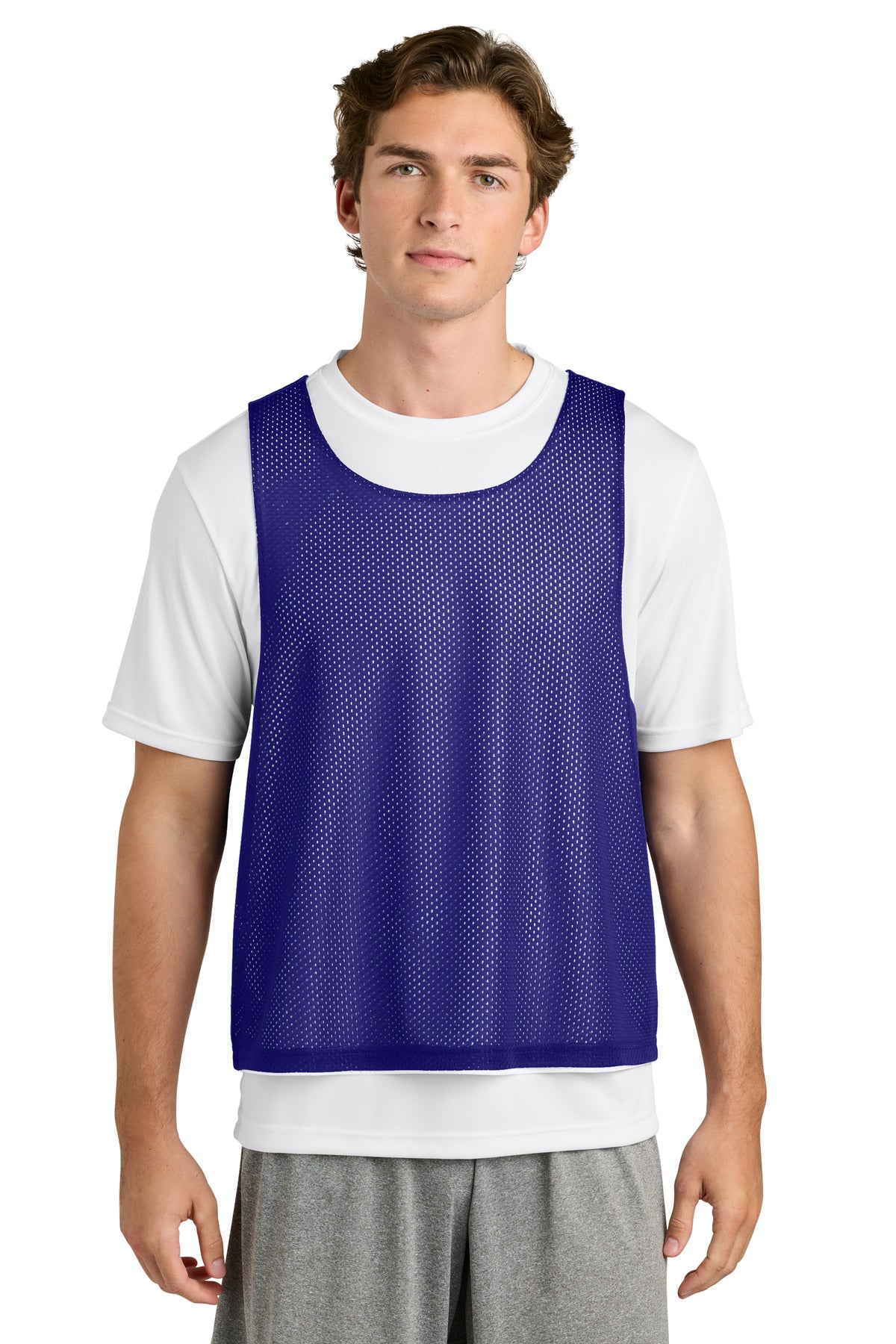 Sport-Tek Lacrosse Reversible Pinnie ST512 Purple/ White