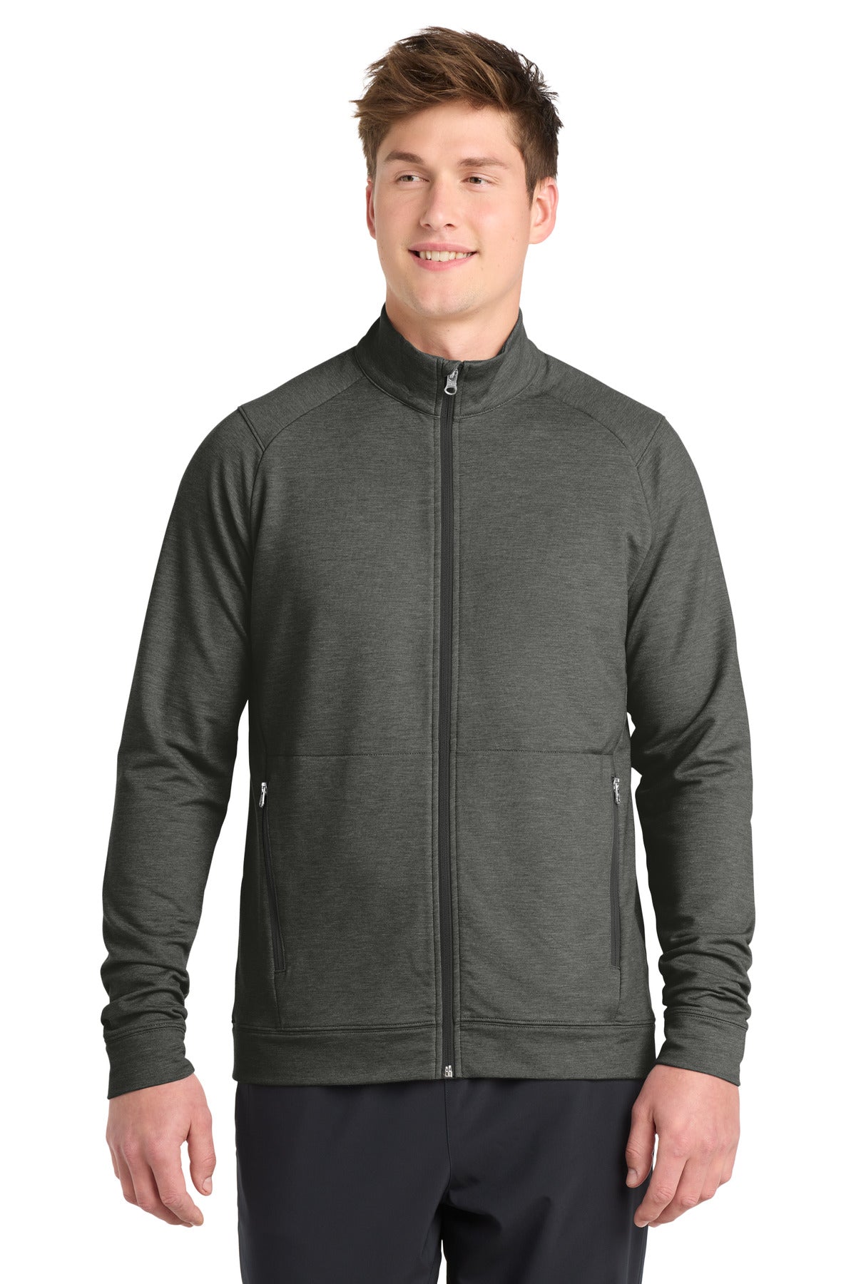 Sport-Tek Sport-Wick Flex Fleece Full-Zip ST560 Dark Grey Heather