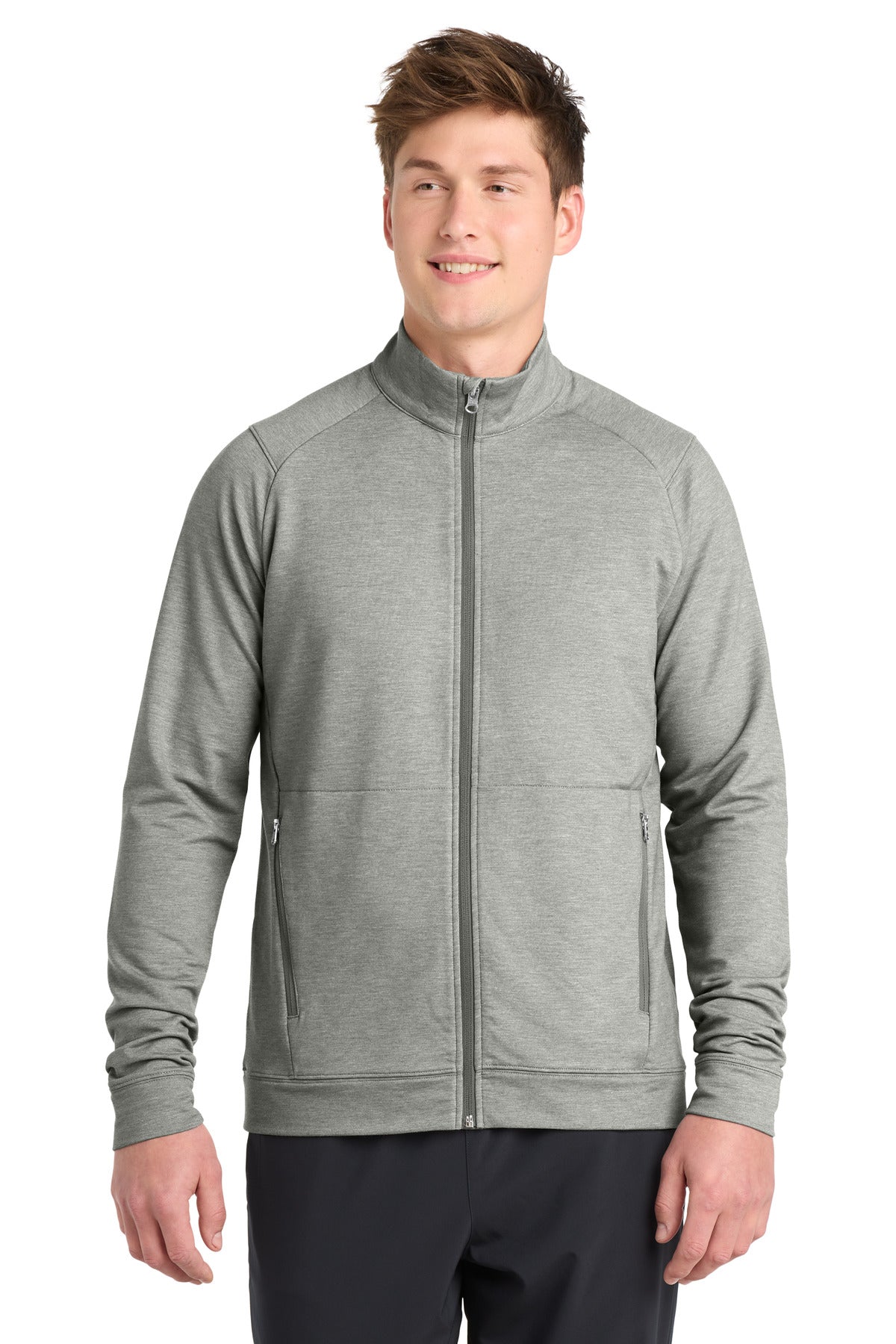 Sport-Tek Sport-Wick Flex Fleece Full-Zip ST560 Light Grey Heather