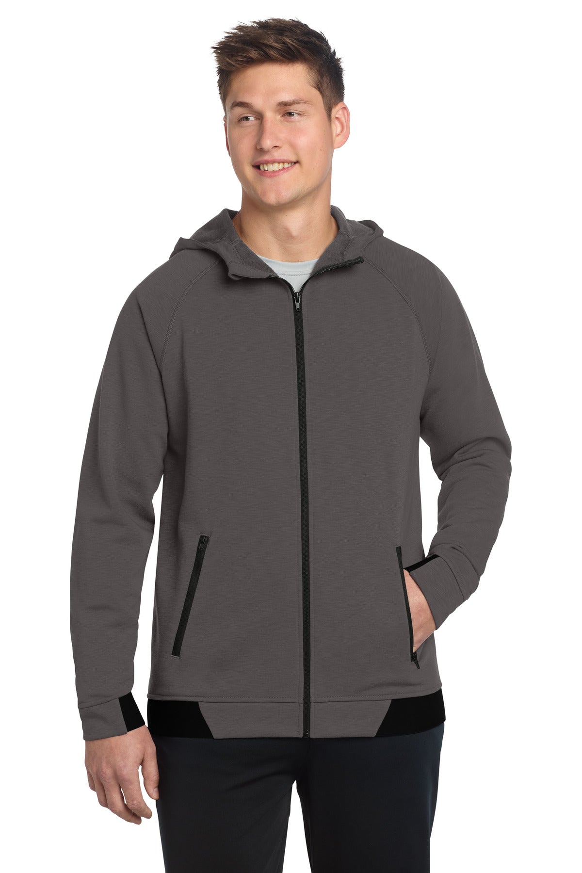 Sport-Tek PosiCharge Strive Hooded Full-Zip ST570 Graphite
